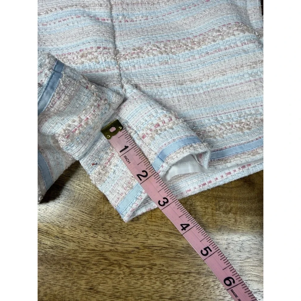 Janie and Jack Girls Boucle Tweed Shorts Size 5 Pink Blue Lined Dressy